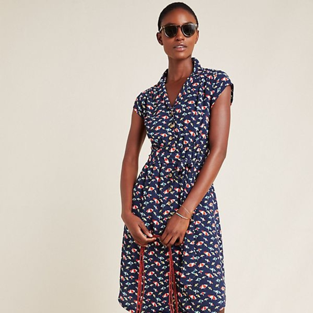 Maeve Catherine Shirtdress in Umbrella Print, 10